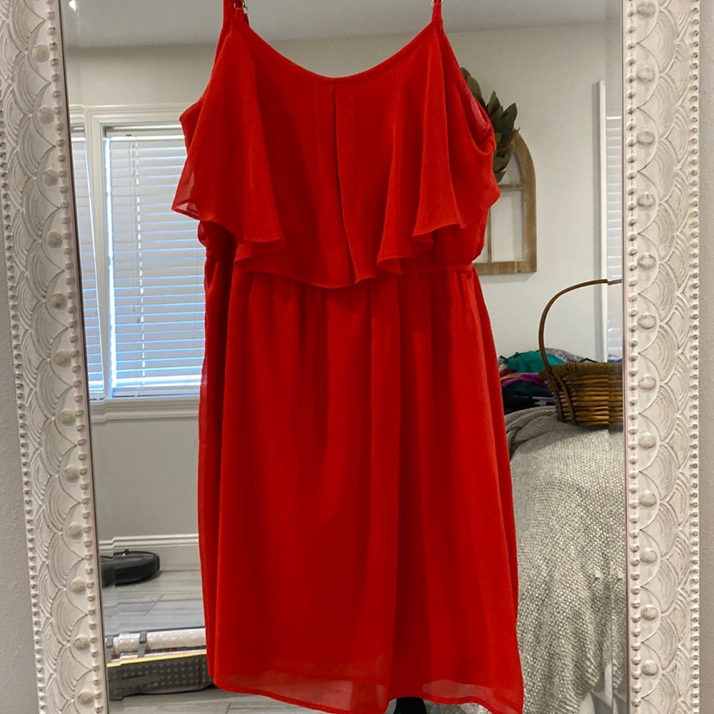 Red mini dress